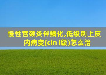 慢性宫颈炎伴鳞化,低级别上皮内病变(cin i级)怎么治